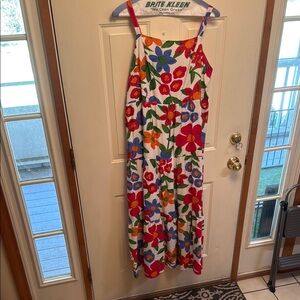 Skies Are Blue Red and Blue Spaghetti Strap Maxi Dress